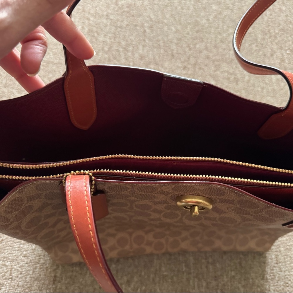 Coach Tan and Brown Signature Tote - Picture 4 of 4